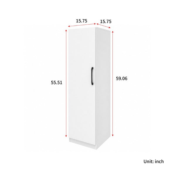 English Elm Tall Narrow Pantry Cabinet Freestanding Six Drawer White Kitchen Food Organizer W331P478441