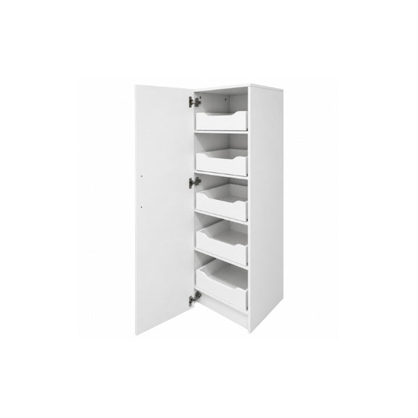 English Elm Tall Narrow Pantry Cabinet Freestanding Six Drawer White Kitchen Food Organizer W331P478441