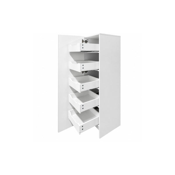 English Elm Tall Narrow Pantry Cabinet Freestanding Six Drawer White Kitchen Food Organizer W331P478441
