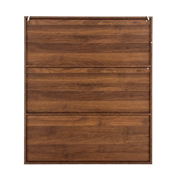 English Elm 3×3 Cubby Organizer Bookcase with Flip Doors Melamine Finish for Home Office W331P491389