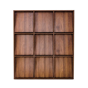 English Elm 3×3 Cubby Organizer Bookcase with Flip Doors Melamine Finish for Home Office W331P491389