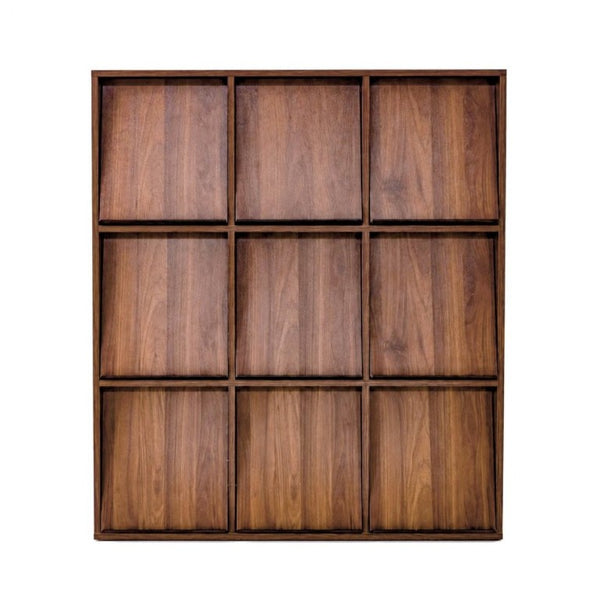 English Elm 3×3 Cubby Organizer Bookcase with Flip Doors Melamine Finish for Home Office W331P491389