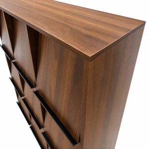 English Elm 3×3 Cubby Organizer Bookcase with Flip Doors Melamine Finish for Home Office W331P491389