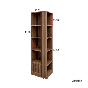 English Elm 5-Tier Slim Bookcase with Secret Drawer Melamine Shelving Unit for Office or Living Room W331P500688