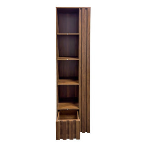 English Elm 5-Tier Slim Bookcase with Secret Drawer Melamine Shelving Unit for Office or Living Room W331P500688