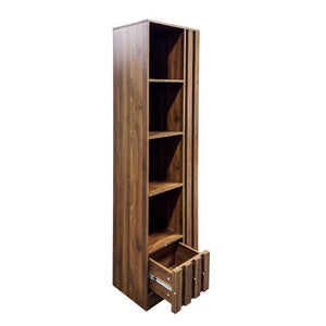 English Elm 5-Tier Slim Bookcase with Secret Drawer Melamine Shelving Unit for Office or Living Room W331P500688