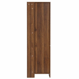 English Elm 5-Tier Slim Bookcase with Secret Drawer Melamine Shelving Unit for Office or Living Room W331P500688