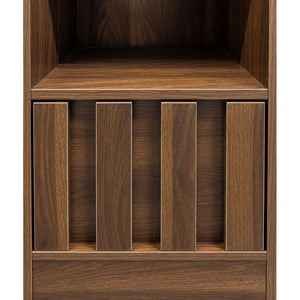 English Elm 5-Tier Slim Bookcase with Secret Drawer Melamine Shelving Unit for Office or Living Room W331P500688