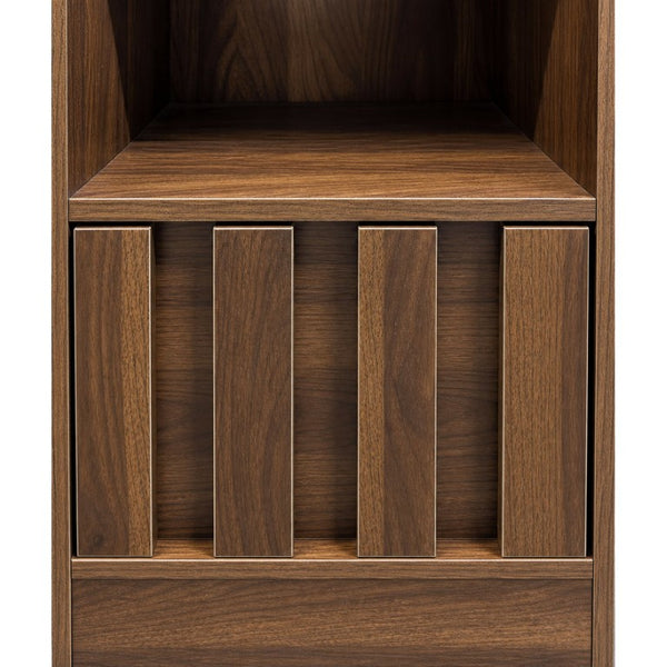 English Elm 5-Tier Slim Bookcase with Secret Drawer Melamine Shelving Unit for Office or Living Room W331P500688