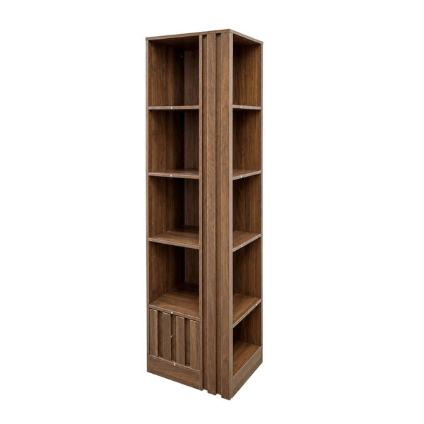English Elm 5-Tier Slim Bookcase with Secret Drawer Melamine Shelving Unit for Office or Living Room W331P500688