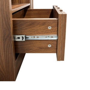 English Elm 5-Tier Slim Bookcase with Secret Drawer Melamine Shelving Unit for Office or Living Room W331P500688