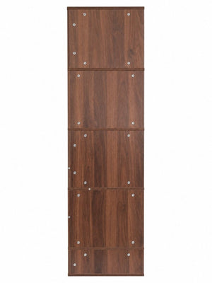 English Elm Corner Five Tier Bookcase with Fluted Baffle Detail Freestanding L Shaped Living Room Shelf W331P508626