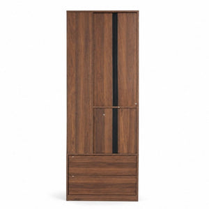 English Elm Tall Asymmetrical Storage Cabinet Fluted Drawers Open Shelves Bedroom Bathroom Organizer W331P508637