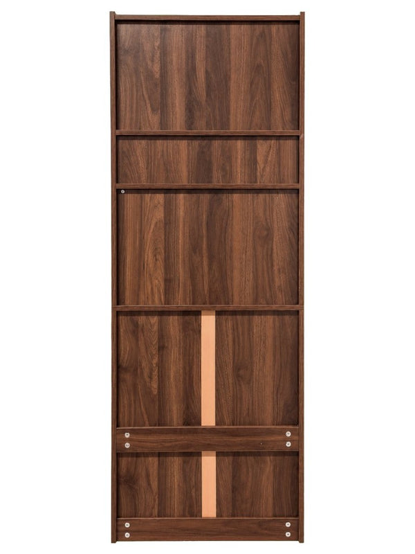 English Elm Walnut Bar Credenza with Glass Door Pull Out Tray and Three Tier Open Shelving W331P515273