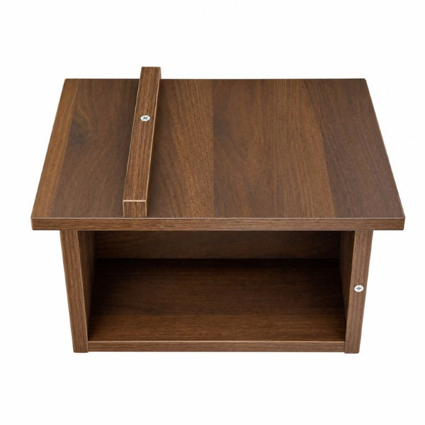 English Elm Tall Slim Freestanding Cabinet with Open Shelf and Concealed Drawers for Compact Spaces W331P515578