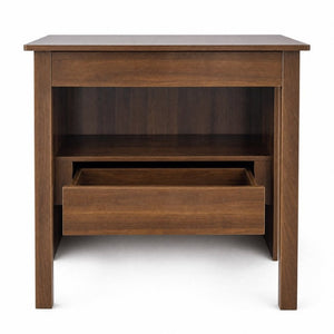 English Elm Convertible Fold Out Cabinet Desk with Pull Out Drawers and Open Shelf for Small Spaces W331P515580