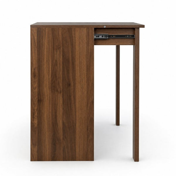 English Elm Convertible Fold Out Cabinet Desk with Pull Out Drawers and Open Shelf for Small Spaces W331P515580