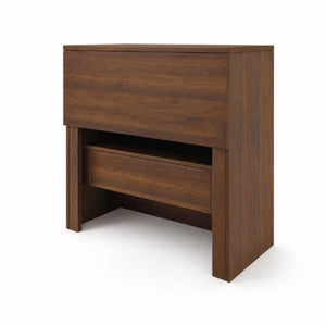 English Elm Convertible Fold Out Cabinet Desk with Pull Out Drawers and Open Shelf for Small Spaces W331P515580