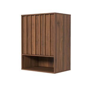 English Elm Wall-Mounted Floating Cabinet with Open Shelf Melamine Finish for Home Office W331P532639