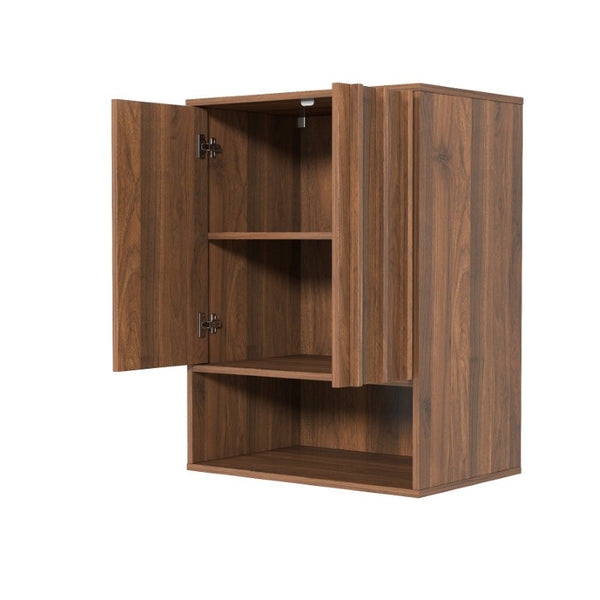 English Elm Wall-Mounted Floating Cabinet with Open Shelf Melamine Finish for Home Office W331P532639