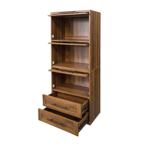 English Elm Tall Fluted Glass Door Pantry Cabinet with Drawers for Kitchen or Dining Room W331P533616