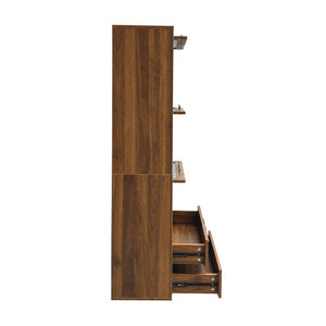 English Elm Tall Fluted Glass Door Pantry Cabinet with Drawers for Kitchen or Dining Room W331P533616