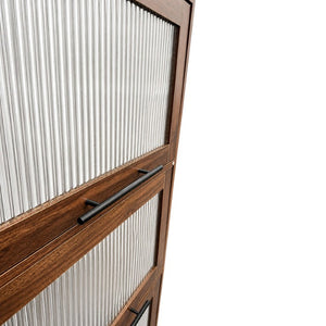 English Elm Tall Fluted Glass Door Pantry Cabinet with Drawers for Kitchen or Dining Room W331P533616