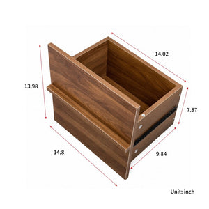 English Elm Modern Walnut Low Profile Media Console with Four Drawer Storage for Living Room W331P533617