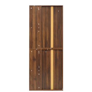English Elm Tall Fluted Glass Display Cabinet with Open Shelving for Living Room or Home Office W331P533618