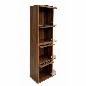 English Elm Tall Fluted Glass Display Cabinet with Open Shelving for Living Room or Home Office W331P533618