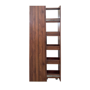 English Elm Kitchen Pantry Cabinet Farmhouse Glass Doors Pull Out Tower Five Tier Organizer W331S00214