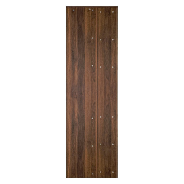 English Elm 70" Glass Door Display Cabinet with Led Lighting Five Shelves and Pull-out Storage W331S00215