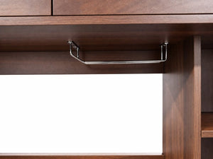 English Elm Modern Glass Door Buffet Hutch with Drawers and Pantry Storage for Dining Rooms W331S00218