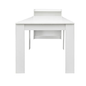 English Elm Modern Extendable Convertible Dining Table with Built-in Storage for Small Spaces White W331S00220