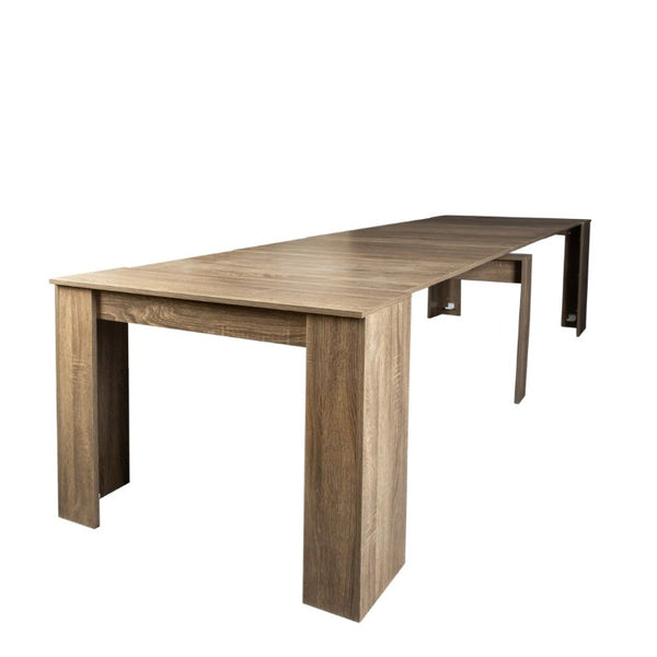 English Elm Multifunctional Extendable Console Dining Table Minimalist MDF Build for Modern Homes W331S00221