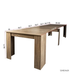 English Elm Multifunctional Extendable Console Dining Table Minimalist MDF Build for Modern Homes W331S00221