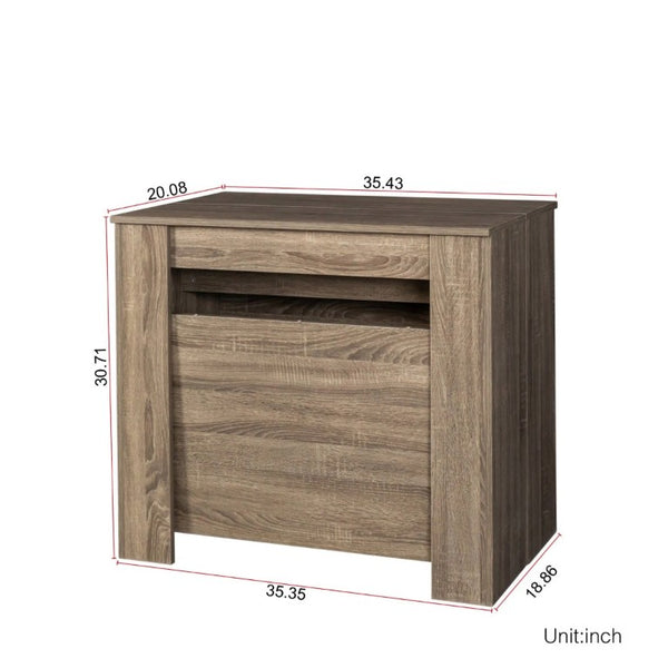 English Elm Multifunctional Extendable Console Dining Table Minimalist MDF Build for Modern Homes W331S00221