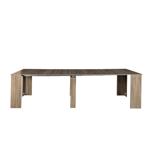 English Elm Multifunctional Extendable Console Dining Table Minimalist MDF Build for Modern Homes W331S00221