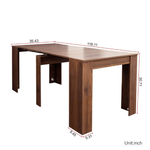 English Elm Multifunctional Extendable Dining Console Table Engineered Wood Entryway to Gathering W331S00222