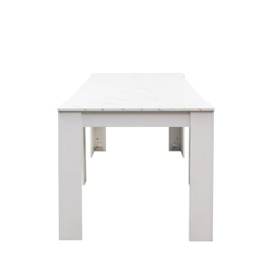 English Elm Multifunctional Extendable Dining Console Table Seats Twelve with Built-In Leaf Storage W331S00224