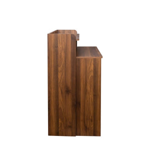 English Elm Modern Extendable Convertible Dining Table with Built-in Storage for Small Spaces W331S00225