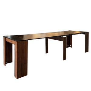 English Elm Multifunctional Extending Console Dining Table Seats Guests in Any Living Space W331S00226