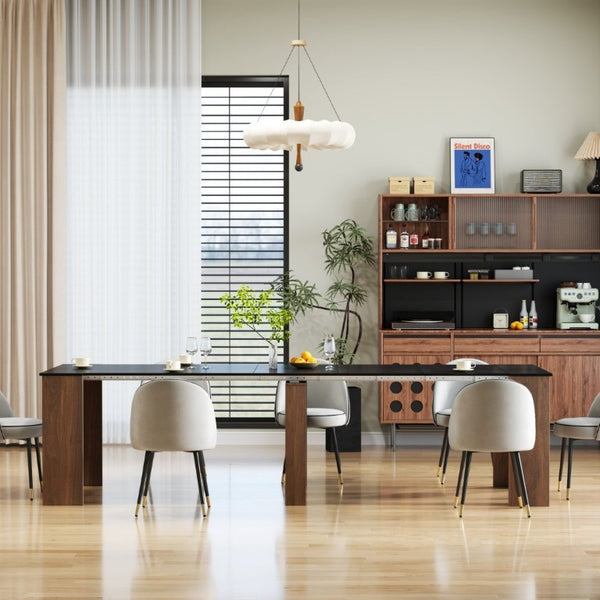 English Elm Multifunctional Extending Console Dining Table Seats Guests in Any Living Space W331S00226