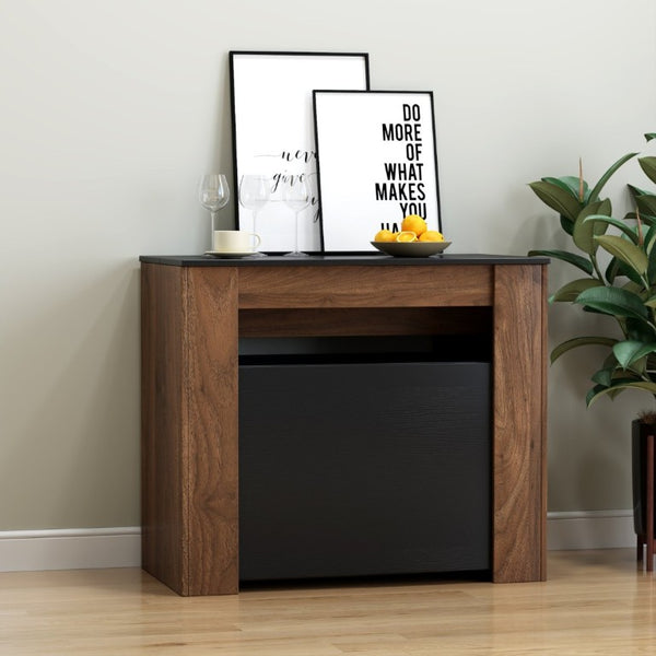 English Elm Multifunctional Extending Console Dining Table Seats Guests in Any Living Space W331S00226