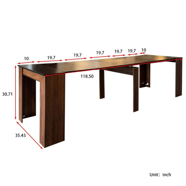 English Elm Multifunctional Extending Console Dining Table Seats Guests in Any Living Space W331S00226