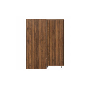 English Elm 6 Tier Freestanding Shoe Cabinet with Sliding Panel Door Rolling Casters Entryway W331S00227