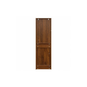 English Elm 6 Tier Freestanding Shoe Cabinet with Sliding Panel Door Rolling Casters Entryway W331S00227