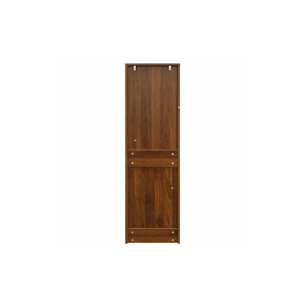 English Elm 6 Tier Freestanding Shoe Cabinet with Sliding Panel Door Rolling Casters Entryway W331S00227