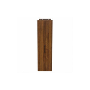 English Elm 6 Tier Freestanding Shoe Cabinet with Sliding Panel Door Rolling Casters Entryway W331S00227