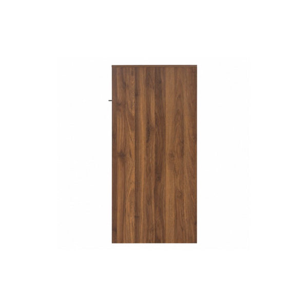English Elm 6 Tier Freestanding Shoe Cabinet with Sliding Panel Door Rolling Casters Entryway W331S00227